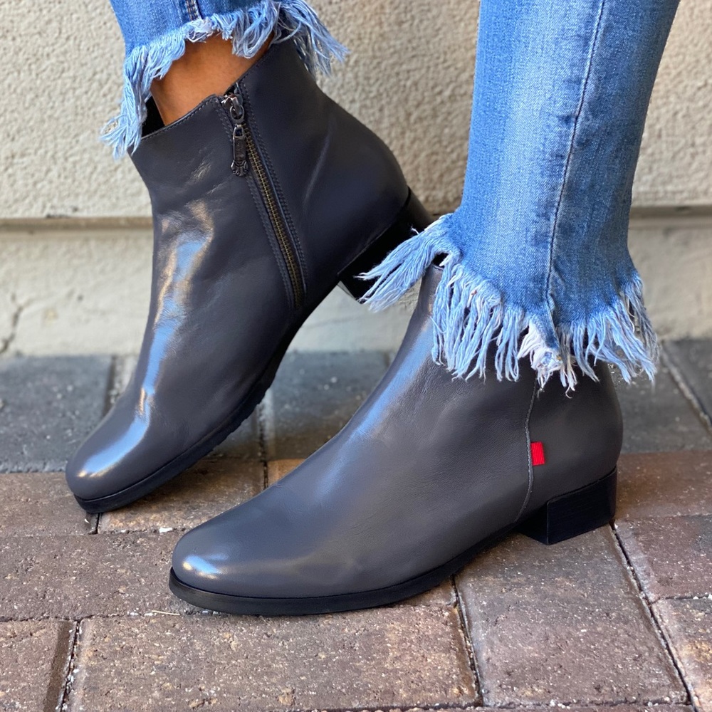 Charcoal Nubuck Napa Leather Chelsea Ankle Boots - Picture 4 of 10